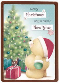 beertje naast de kerstboom