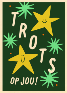 Compliment kaart trots op jou met sterren