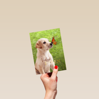 Pasen vrolijk hond vlinder