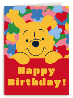 Winnie The Pooh Happy Birthday red