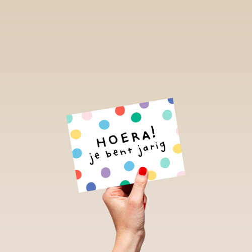 verjaardag kaart stijlvol hoera je bent jarig