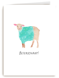 Beterschapskaart schaap met trui