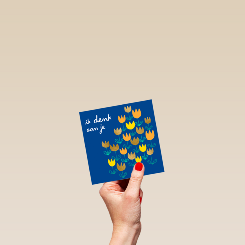 Sterkte kaart bloemen ik denk aan je