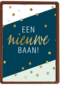 nieuwe baan kaart confetti gouden tekst