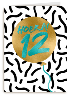 Verjaardagskaart Hoera 12 jongen