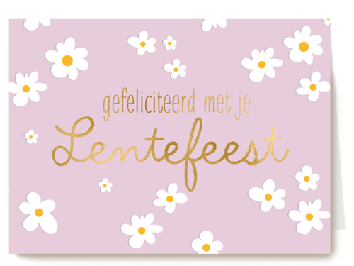Bloemen Roze Lentefeest felicitatie