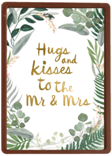 Trouwdagkaart Hugs and kisses to the Mr and Mrs
