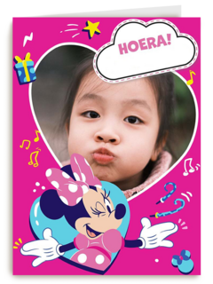 Minnie Mouse fotokaart verjaardag