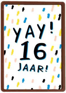 Verjaardagskaart yay 16 tiener jongen meisje
