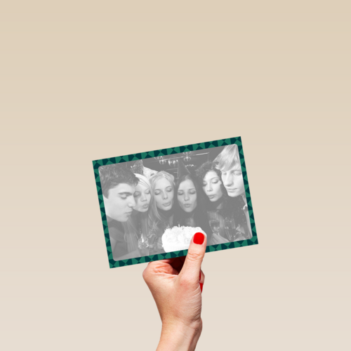 fotokaart liggend groene rand driehoek