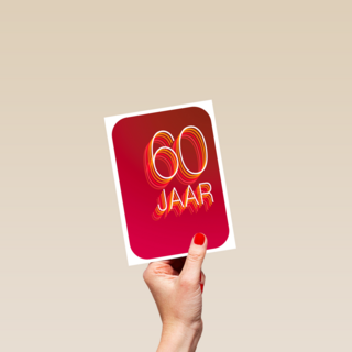 Verjaardagskaart 60 jaar rood