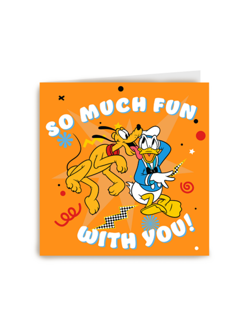 Donald Duck en Pluto kaart so much fun with you