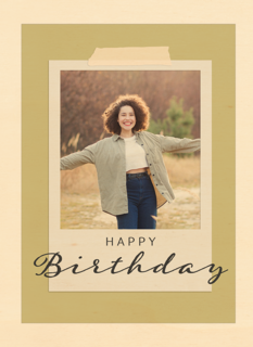 Happy Birthday fotokaart polaroid
