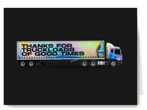 Bedankt kaart truckloads of good times