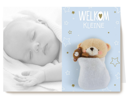 fotokaart liggend baby forever friends blauw