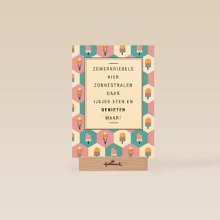 zomerkaart zomerkriebels zonnestralen ijsjes eten genieten