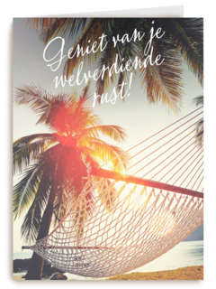Zomerkaart geniet van je welverdiende rust