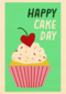 Verjaardagskaart Happy Cake Day Cupcake