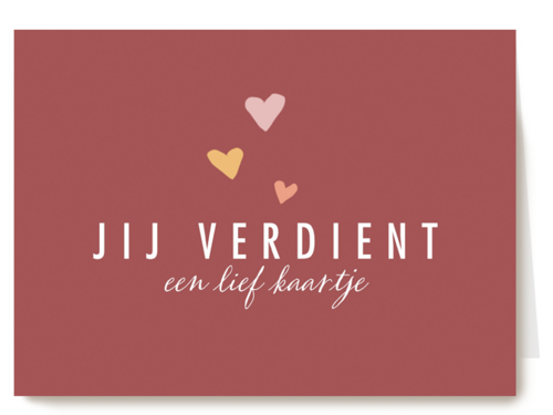 eenkleingebaar kaart jij verdient een lief kaartje