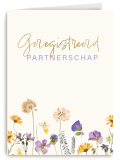 kaart met bloemen voor geregisteerd partnerschap