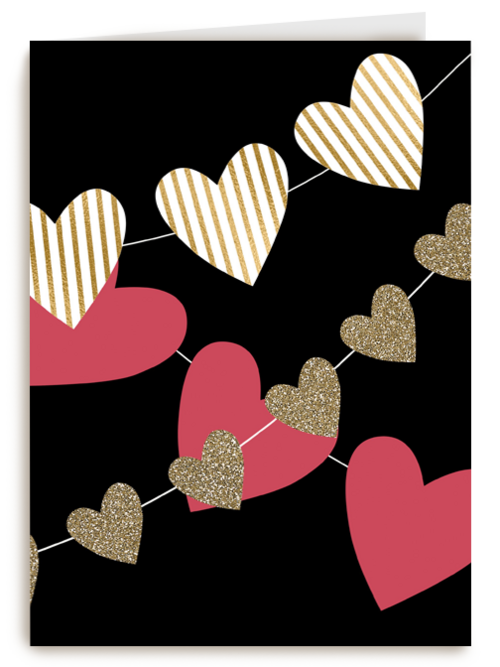 valentijnskaart stijlvol slinger van hartjes
