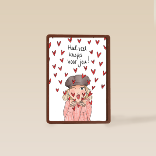 Valentijnskaart Heel veel kusjes voor jou