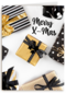 Kerstkaart zwart goud kerstcadeau merry xmas