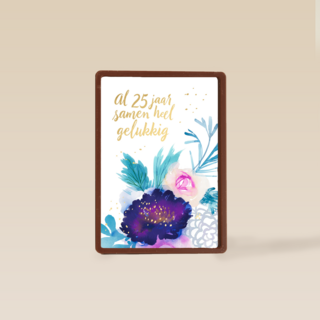 Huwelijkskaart al 25 jaar samen heel gelukkig