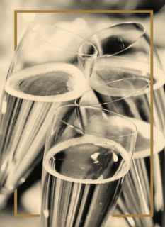 champagne glazen met goud randje