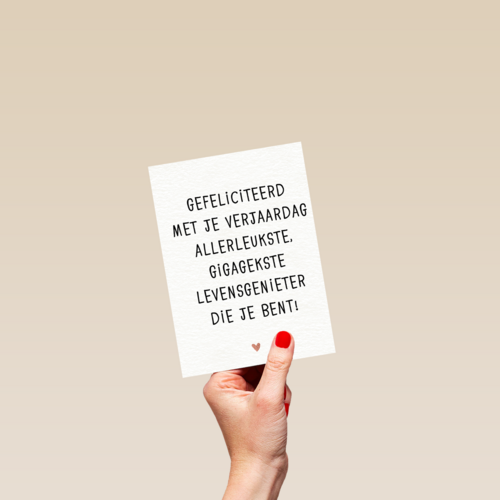 verjaardag kaart hip allerleukste levensgenieter die je bent
