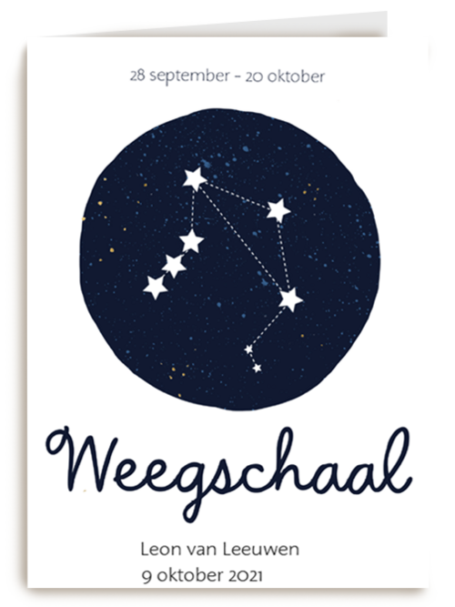 sterrenbeeld kaart weegschaal aanpasbare tekst