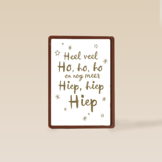 kerstkaart sterren Heel veel ho ho ho en meer hiep hiep hiep