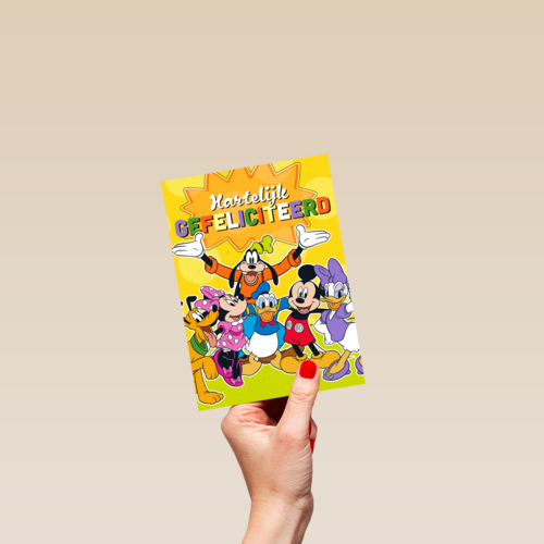 Verjaardagskaart Mickey en vriendjes