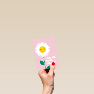 Bedanktkaart juf Lieve juf super bedankt bloem