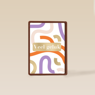 Veel geluk kaart met gekleurde slingers