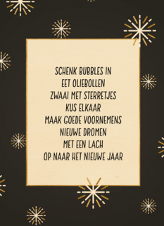 nieuwjaarskaart quote schenk bubbels in