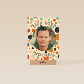 Hiep Hiep Hoera fotokaart man
