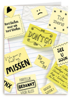 post it afscheid nemen