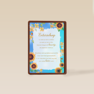 Beterschapskaart zonnebloemen More than words