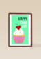 Verjaardagskaart Happy Cake Day Cupcake