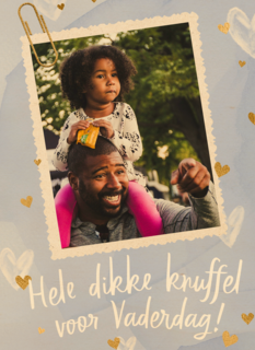 Hele dikke knuffel voor vaderdag fotokaart