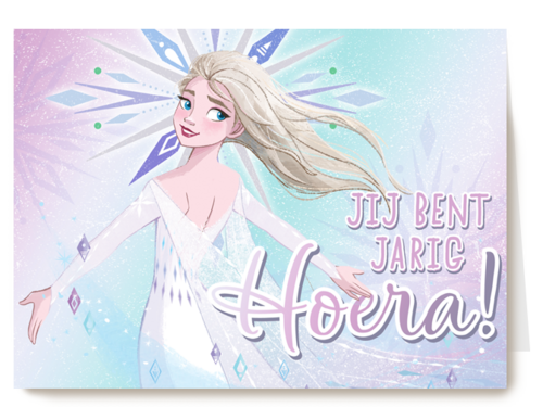een prachtige verjaardgskaart met Elsa van Frozen