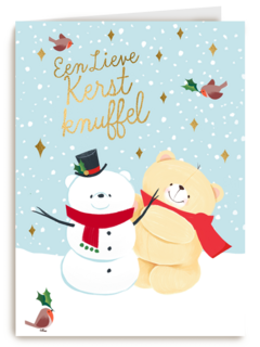kerstkaart forever friends een lieve kerst knuffel