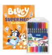 Bluey Super Mega Kleurboek Met Viltstiften