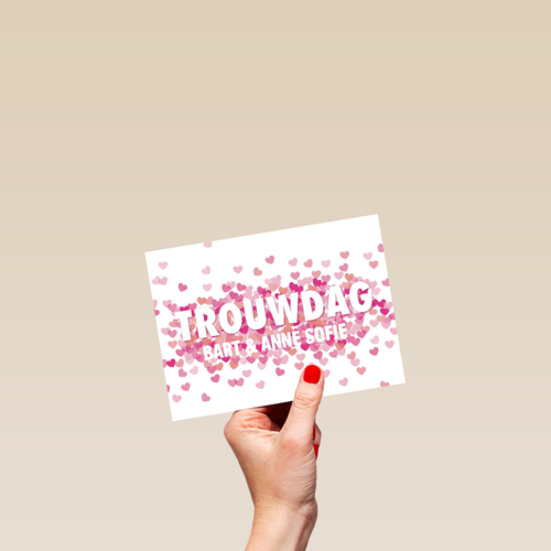 huwelijk jubileum kaart met confetti op de trouwdag van
