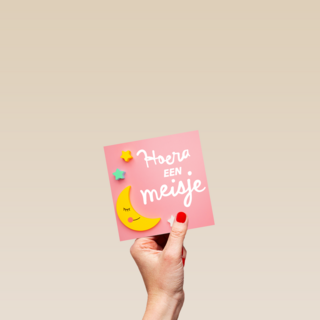 Hoera een meisje geboortefelicitatie