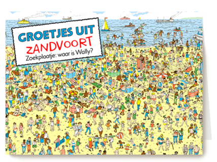 groetjes uit kaart strand waar is wally