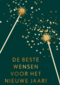 de beste wensen met gouden sterretjes op groen
