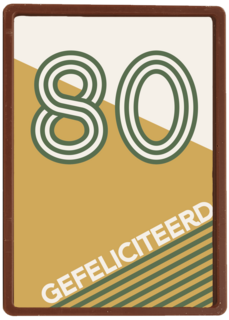 verjaardagskaart 80 op bruine achtergrond