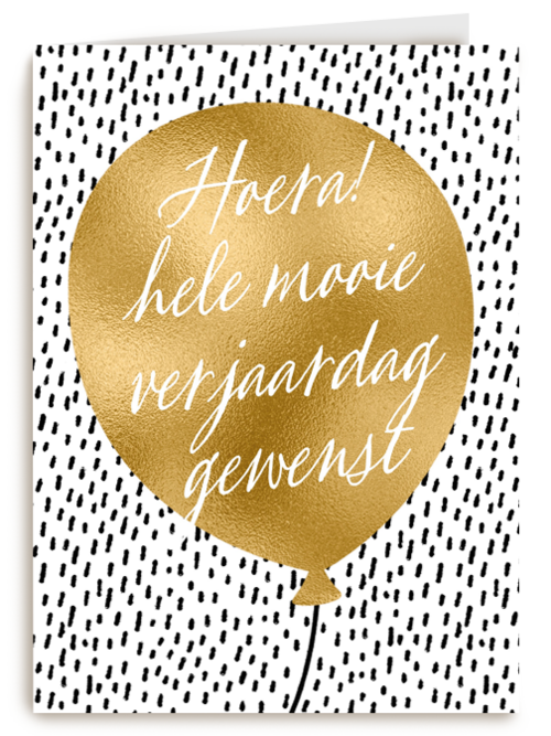 Verjaardagskaart man vrouw hip Gouden ballon